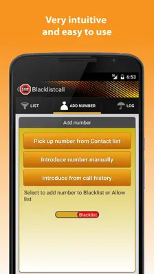 Blacklistcall android App screenshot 1