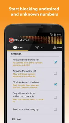 Blacklistcall android App screenshot 4